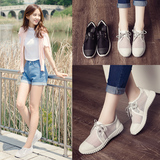 透气网鞋女夏运动鞋女韩版系带跑步鞋小白鞋平底学生鞋内增高女鞋