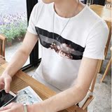 2016夏季新款男士短袖T恤圆领男装韩版修身半袖衣服学生潮流体恤
