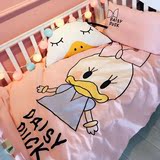 儿童水洗全棉卡通四件套贴布绣婴儿床单双人亲子款床上用品包邮