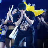 最新首尔演唱会bigbang权志龙GD同款短袖T恤学生3D印花黑色打歌服