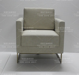 美式客厅酒店新款休闲椅不锈钢单人沙发椅北欧单椅售楼部创意椅子