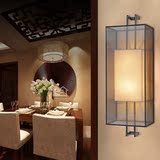新中式壁灯现代简约过道走廊墙壁灯客厅卧室床头LED复古铁艺灯具