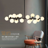 北欧餐厅吊灯简约现代玻璃球魔豆吊灯创意DNA分子客厅服装店灯具