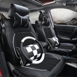 汽车坐垫四季通用新款现代ix35朗动名图悦动瑞纳夏季纤皮专用座套