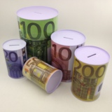 包邮 超大号储蓄罐 欧元存钱铁罐 只进不出铁纸币储钱罐创意礼品