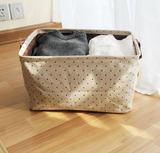 ZAKKA 日系棉麻束口布艺衣物整理箱储物箱可折叠收纳盒有盖收纳箱