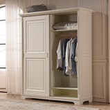 欧式实木衣柜白色储物柜美式田园整体大衣橱两门卧室家具可定做