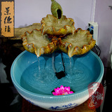 景德镇创意桌面鱼缸客厅办公室流水鱼缸造景喷泉水景金鱼中型鱼缸