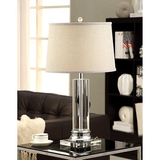 简约现代K9透明水晶圆柱客厅卧室酒店样板房装饰台灯