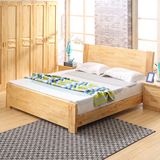 柏木实木双人床1.5 1.8米大床简易木床现代简约卧房健康家具包邮