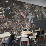 复古大型壁画防霉背景墙创意纸壁纸个性抽象地图工装环保无缝墙纸