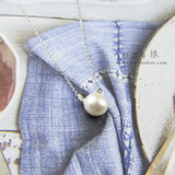 创意S925纯银项链女 可爱珍珠猫耳朵锁骨链简约吊坠女礼物包邮