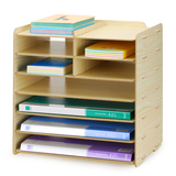 木制杂志书本架桌面A4A5专用文件资料箱办公室整理木质收纳盒