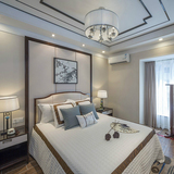 新中式实木双人床现代简约布艺1.8米床酒店样板房卧室组合宜家具