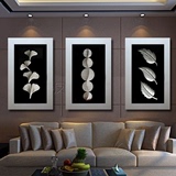 客厅现代简约装饰画三联组合竖版立体浮雕沙发抽象画玄关走廊挂画