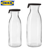 宜家IKEA 瓦达恩带盖玻璃瓶饮料牛奶冷藏瓶冰镇柠檬水薄荷水瓶子
