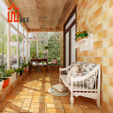 促销乡村田园室外露台庭院地板防滑仿古瓷砖石纹600厨房阳台砖
