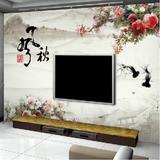 电视背景墙纸壁纸3D无缝无纺布现代中式客厅墙纸壁画简约秋风水墨