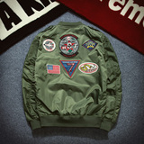 美国空军刺绣徽章棒球服MA-1飞行夹克情侣大码工装薄外套男女夹克