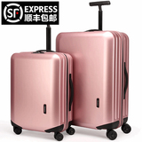 新秀丽拉杆箱 20寸旅行箱密码行李箱 玫瑰金铝框万向轮男女登机箱
