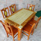 小户型天然大理石餐桌椅组合 长方形实木吃饭西餐桌子 方桌西餐台