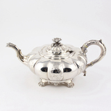 【西洋古董 银器】英国 Barker Ellis 镀银 雕花 下午茶壶 咖啡壶
