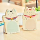 韩国创意文具可爱招财猫便利贴 桌面可立N次贴 便签本子 便条纸