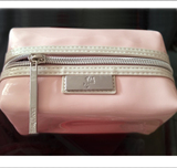 兰/蔻专柜新赠品包漆皮粉色亮面长方形化妆包大容量收纳包旅行包