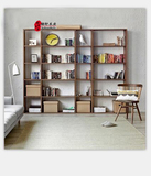 包邮现代简约全实木书架胡桃木贴面多层置物架物品架书柜储物书架