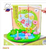 1-3岁亲子婴幼儿木制木质儿童小猫钓鱼玩具磁性免邮宝宝益智玩具