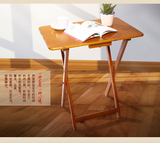 折叠桌子简易学生学习写字书桌实木方形吃饭餐桌便携式家用小桌高