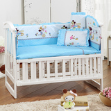 婴儿床围5件套 儿童床上用品套件宝宝床品纯棉可拆洗枕头护栏床靠