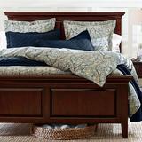 美式乡村实木床 榆木双人床1.8米简约1.5现代简约美式原木床定制