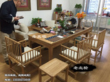 老榆木茶桌书桌免漆新中式原木大板桌全实木茶椅沙发茶艺桌禅家具