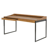 美式小户型实木松木电脑桌家居书桌椅办公桌复古做旧写字台工作台