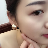 纽扣耳钉女简约时尚韩国耳饰品气质水晶耳环长款防过敏甜美纯银