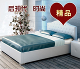 真皮床 皮艺床软体床1.8 2米简约欧式双人小户型储物床婚床现货