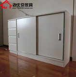 北京白色定制环保板式推拉门餐边柜碗柜组合储物柜厨房餐柜阳台柜