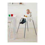 西安春秋宜家代购 IKEA 安迪洛高脚椅子 婴儿宝宝 餐桌椅  白色