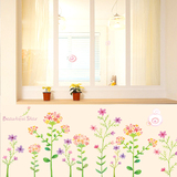 墙贴可移除 小清新花丛 客厅卧室玄关装饰贴画 宿舍橱窗布置贴纸