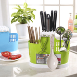 家用厨房加厚刀具置物架多功能沥水筷筒塑料悬挂刀勺筷子笼筷子盒