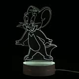 儿童卡通动画Jerry杰瑞鼠床头小夜灯 创意三维立体亚克力LED台灯