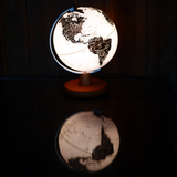 顺丰包邮台湾制造20cm欧式英文版高清黑白发光地球仪 LED地球仪灯