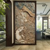 复古浮木雕艺术玄关墙纸壁画走廊过道抽象油画背景壁纸客餐厅酒店