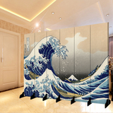 日式海浪图折叠屏风隔断时尚客厅玄关公司办公室餐厅饭店日本料理