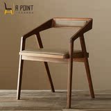 特价北欧实木扶手靠背餐椅复古办公椅电脑椅原木咖啡厅椅子书椅