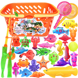 儿童钓鱼玩具套装小猫磁性戏水钓鱼 1-2-3岁宝宝益智防水家庭玩具
