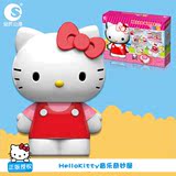 潮昇Hello Kitty苹果摩天轮发条音乐盒女孩益智乐高拼装积木玩具