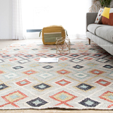 印度进口北欧宜家现代手工编织黄麻式乡村中式简约客厅卧室地毯