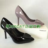 KISSCAT接吻猫2016秋款专柜正品尖头漆皮细跟单鞋KA76522-11有33